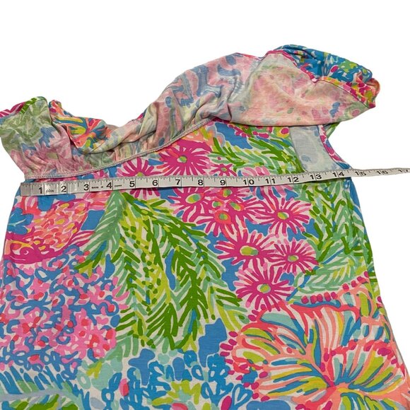 Lilly Pulitzer Neveah One Shoulder Blouse in Lovers Coral Size S - Picture 6 of 7